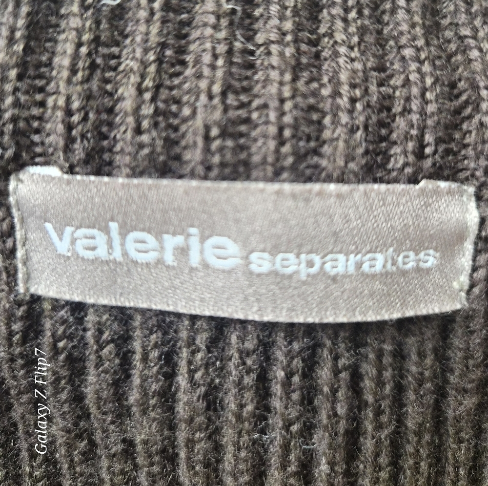 Valerie Separates Leather & Merino Wool Mixed Media Zip Jacket Size L - Picture 3 of 10